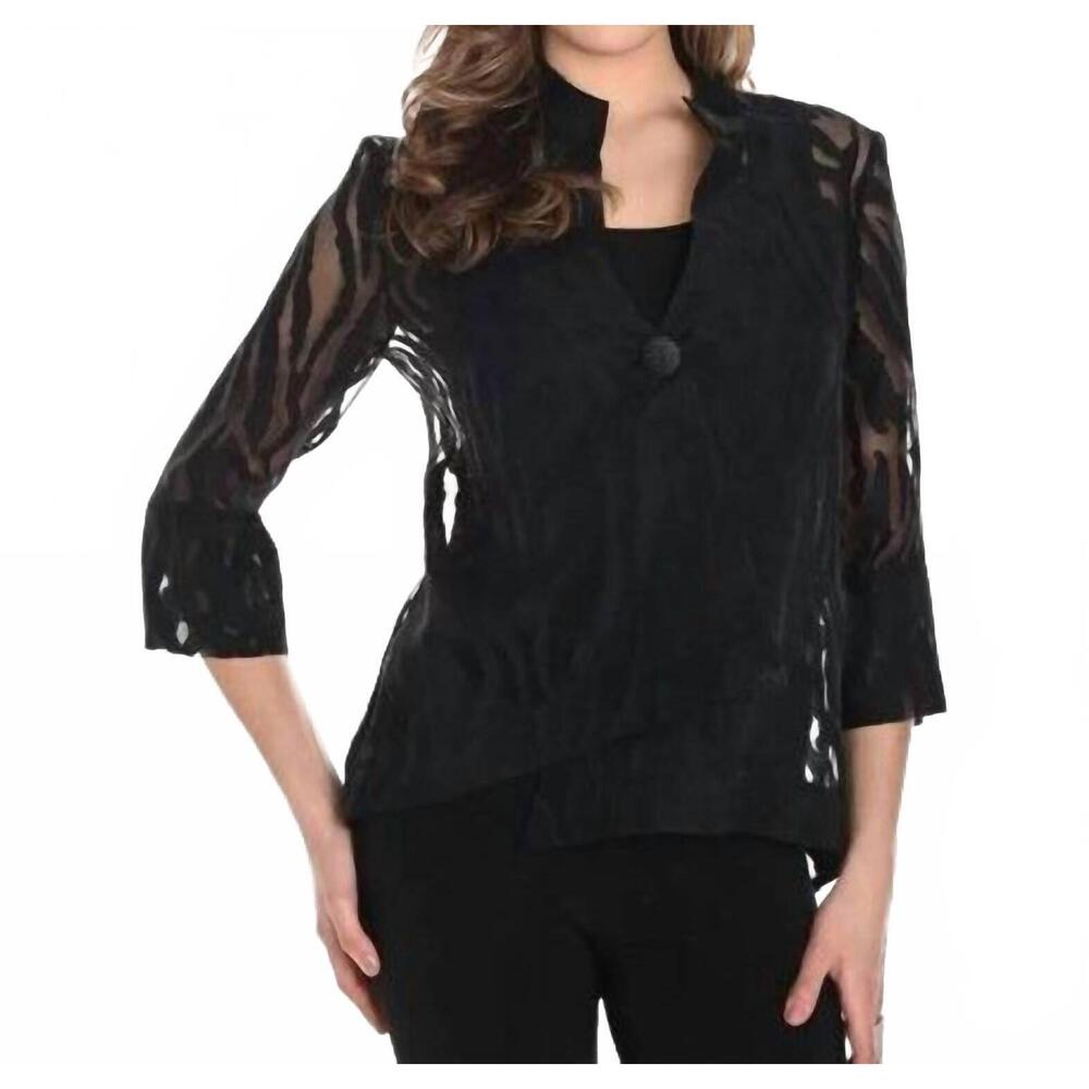 NEW FRANK LYMAN abstract woven jacket in black